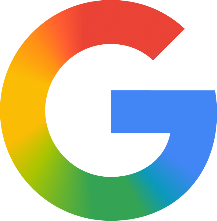Multicolored Google 'G' logo on white background